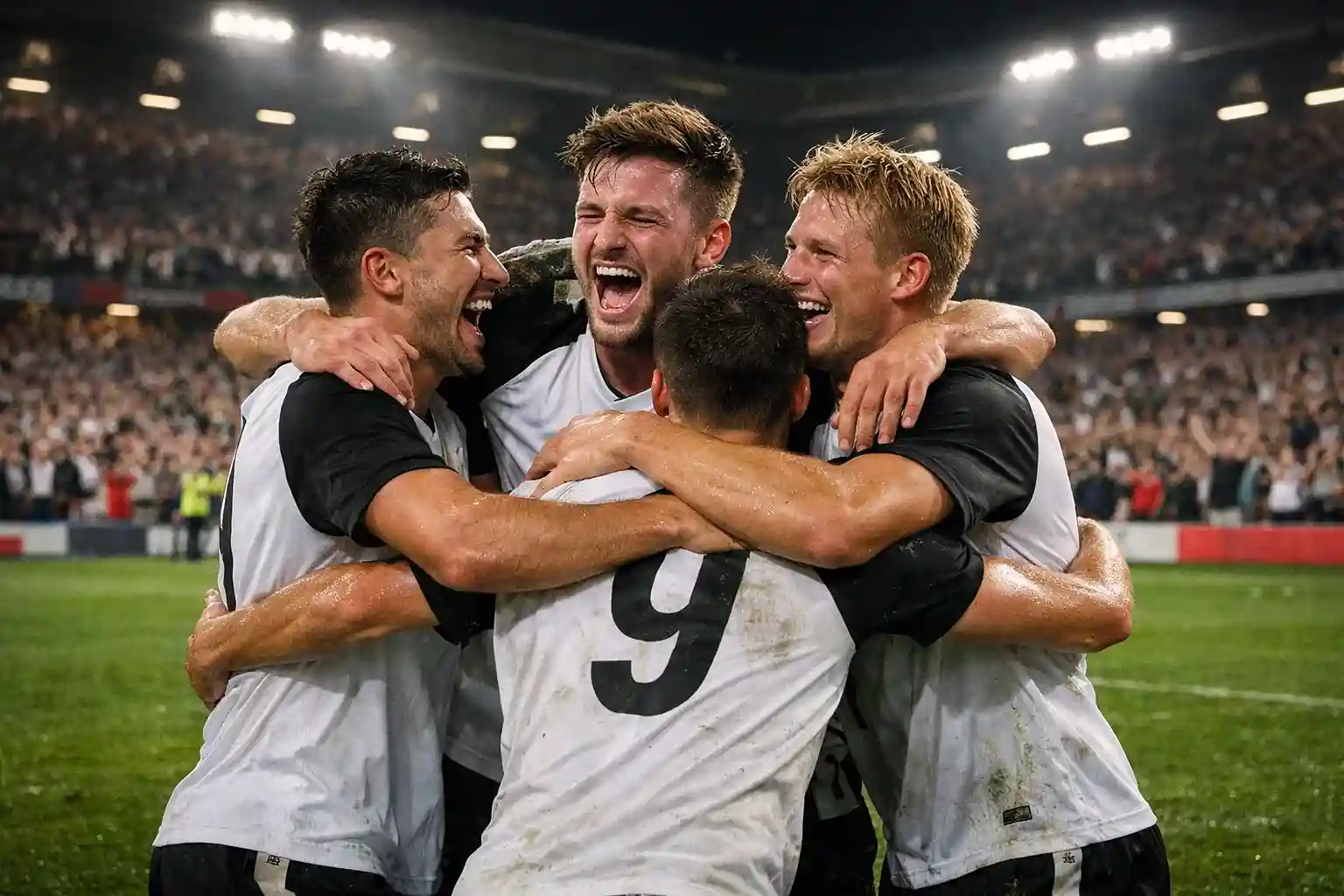 Tor-Jubel der Spieler nach einem Treffer