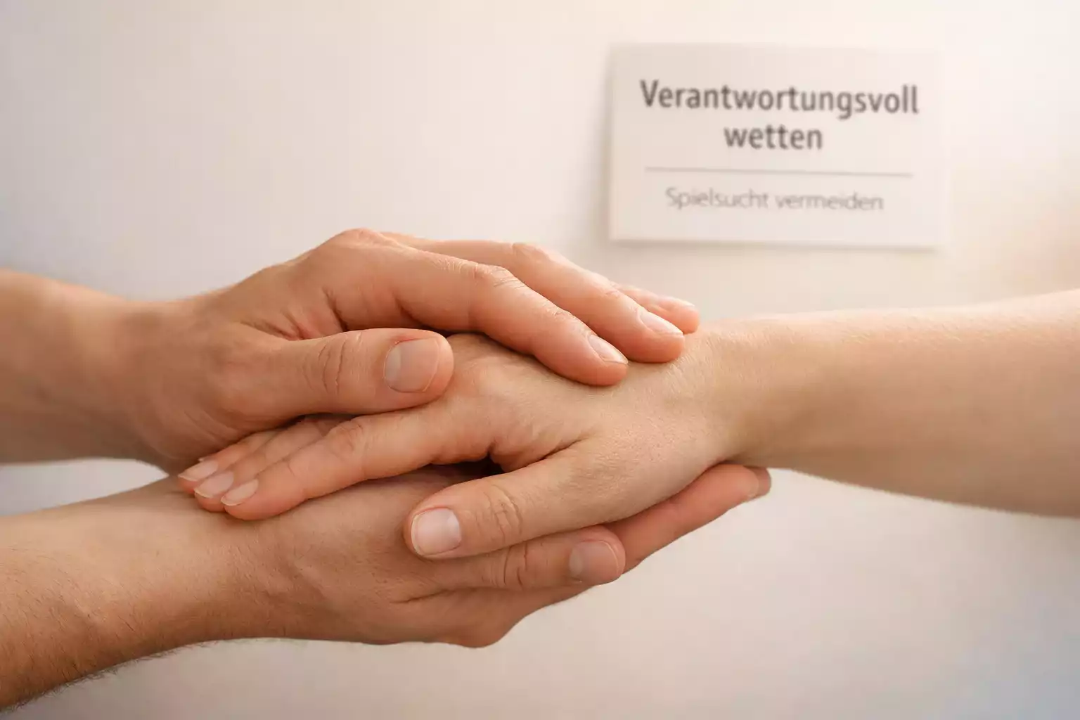 Zwei Hände reichen einander in einer unterstützenden Geste